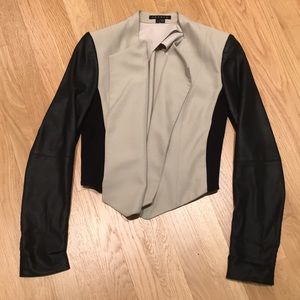 Theory Blazer with Pleather Sleeves